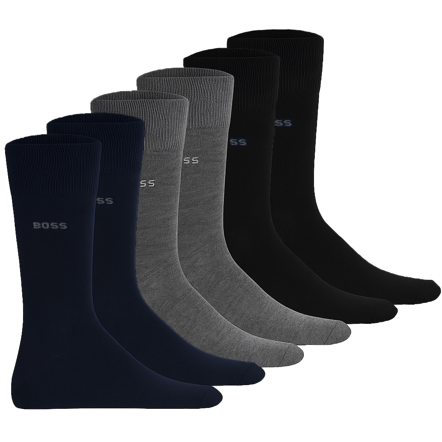 Boss Sokken 6-paar blauw-grijs-zwart